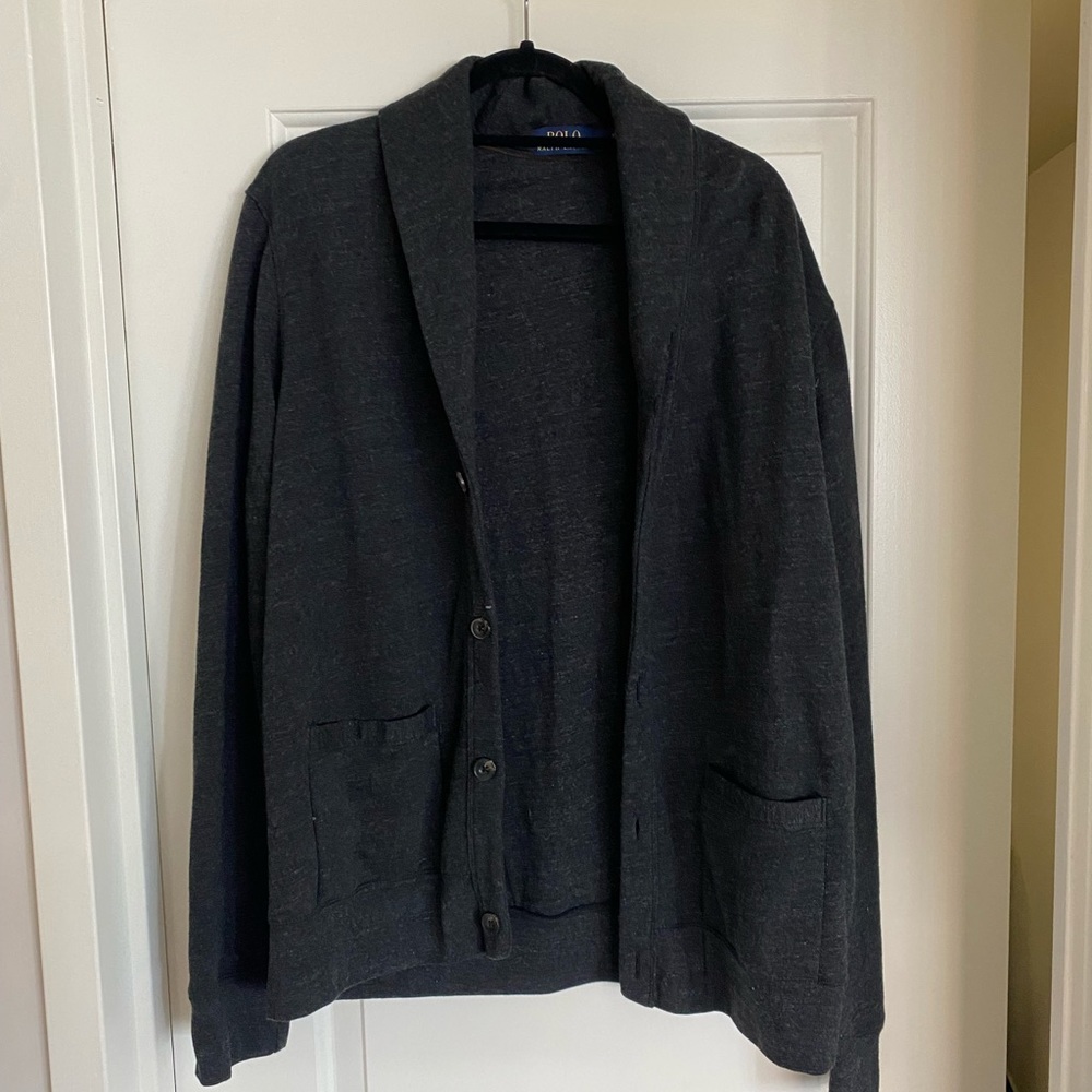 Polo Ralph Lauren charcoal cardigan sweater